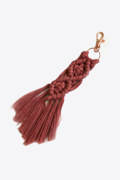 4-Pack Macrame Fringe Keychain