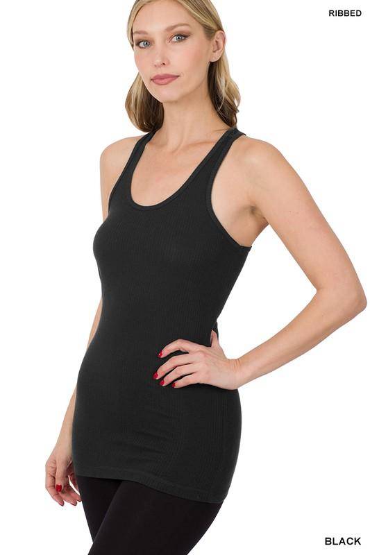 Zenana Ribbed Raceback Tank Top