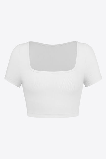 Square Neck Ribbed Crop Top