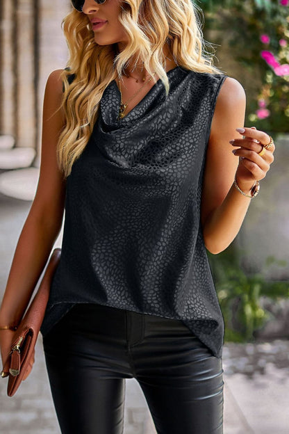 Top - Printed Cowl Neck