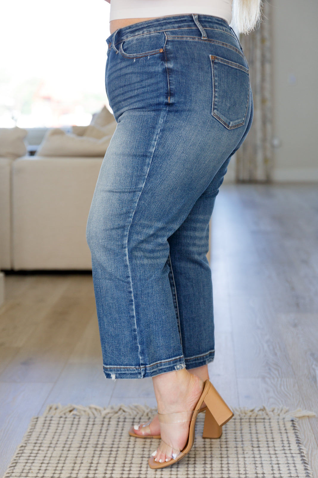 Jeans - "Judy Blue" Vintage Wash Wide Leg Crop