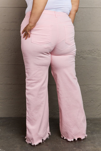 RISEN Wide Leg Jeans in Light Pink