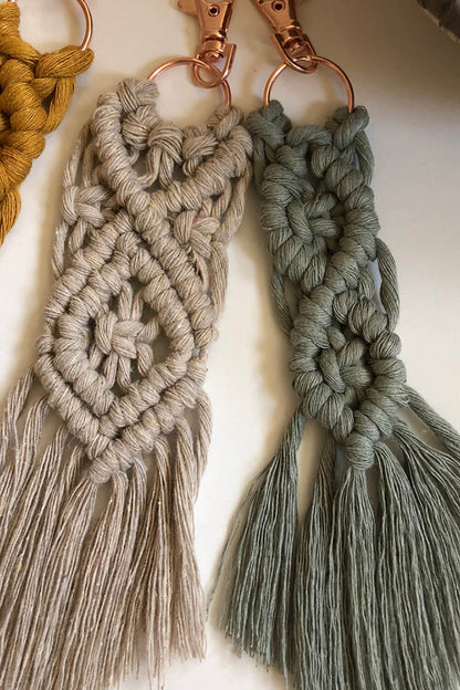 4-Pack Macrame Fringe Keychain