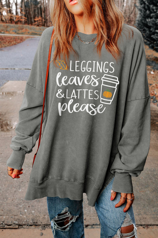 LEGGINGS LEAVES LATTES PLEASE Sweatshirt
