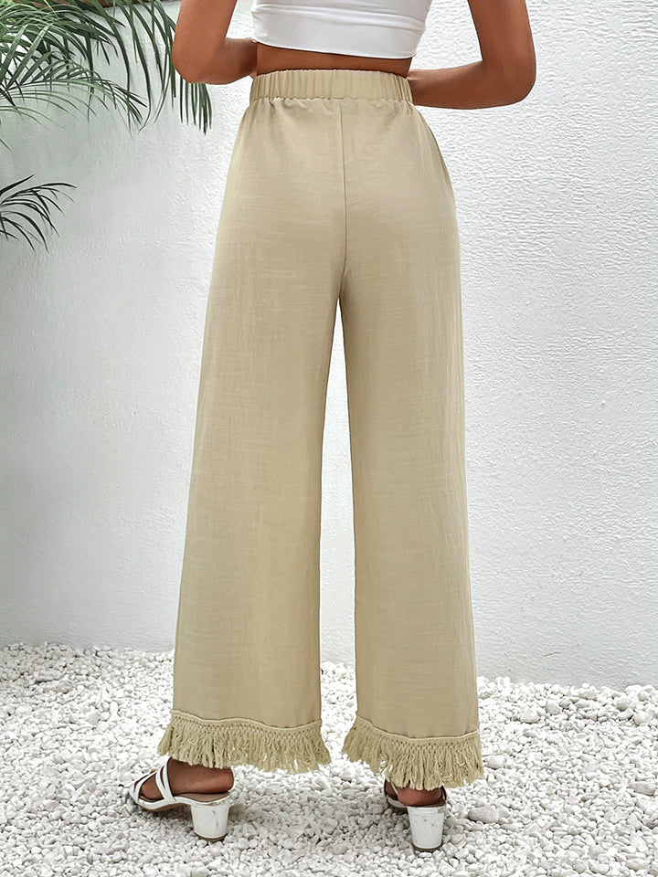 Pants - Fringe Detail Wide Leg