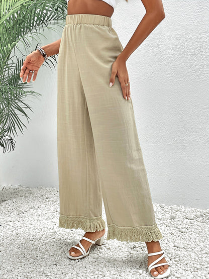 Pants - Fringe Detail Wide Leg