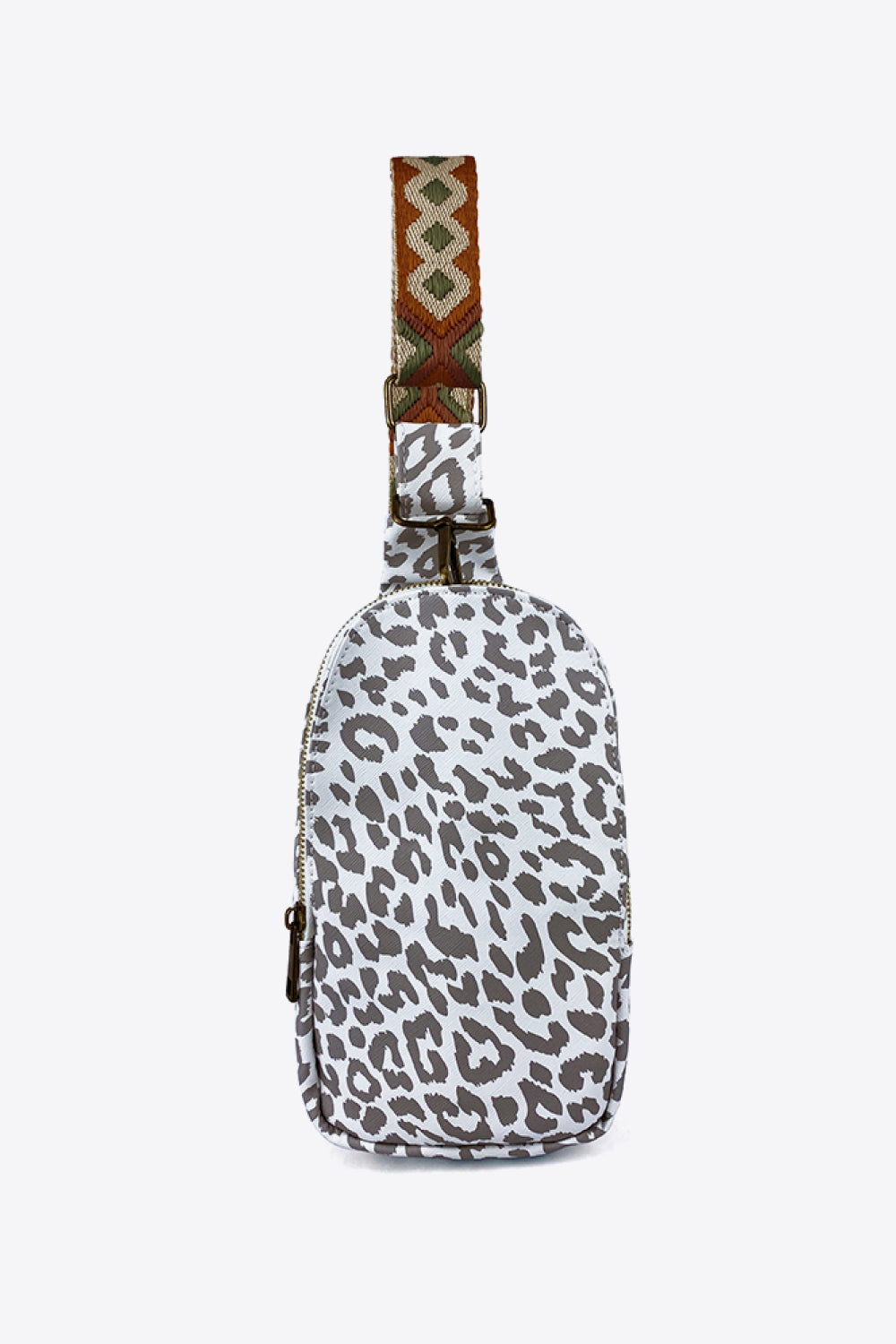 Printed Leather Sling Bag with Guitar Strap